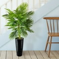 thumbnail image 4 of Faux 48" Palm in Black Ribbed Metal Planter, 4 of 6