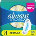 thumbnail image 1 of Always Ultra Thin Regular Pads with Flexi-Wings, Unscented, Size 1, 96 ct., 1 of 7