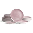 thumbnail image 1 of Christian Siriano Onyx 24-Piece Porcelain with Gold Rim Dinnerware Set, 1 of 7