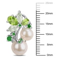 thumbnail image 5 of Freshwater Cultured 6-8.5mm Pearl & Gemstone Earrings in Sterling Silver, 5 of 5