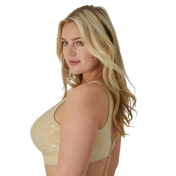 Bali Womens Comfort Revolution ComfortFlex Fit Shaping Wirefree Bra(3488)-White Dot-3XL