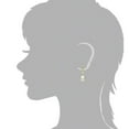 thumbnail image 2 of 7-8mm Freshwater Pearl Diamond Cut Leveback Earrings in 14K Gold, 2 of 4