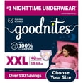 thumbnail image 1 of Goodnites Nighttime Bedwetting Underwear for Girls, Sizes Extra Small - Extra Extra Large, 1 of 1