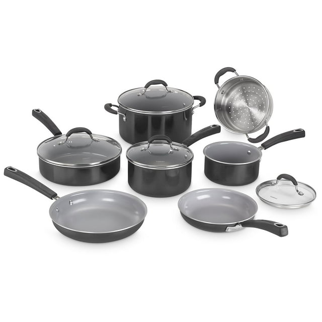 Cuisinart 11-Piece Nonstick Cookware Set, Ceramica XT, Black