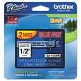 thumbnail image 1 of Brother P-Touch TZe Standard Adhesive Laminated Labeling Tapes, Black on Clear, 1 of 6