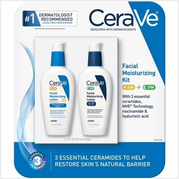 CeraVe Facial Moisturizing Lotion 3本セット CeraVe AM/PM Facial Moisturizing Lotion Multipack, 3 oz., 2 pk