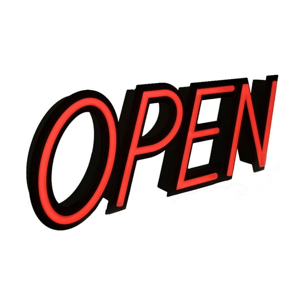 Optiva Ultra Bright LED Open Sign with Remote Control, 19.5