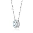thumbnail image 4 of Lab Created Solitaire Halo Diamond Pendant Necklace in 18K Gold, 4 of 7