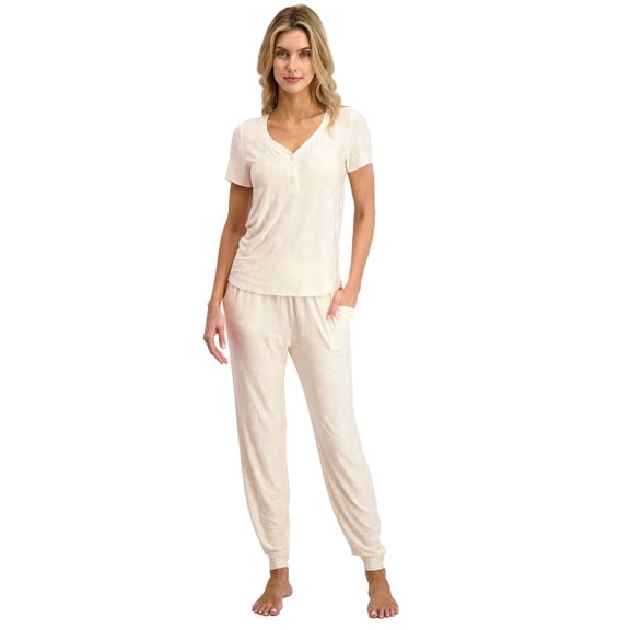 Steve Madden Women's Short Sleeve Top & Pant Pajama Set