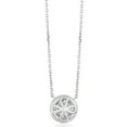 thumbnail image 3 of Round Cut Halo Diamond Pendant Necklace in 18K Gold, 3 of 4