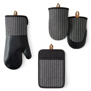 Member's Mark 4 -Pack Yarn Dyed Silicone Oven Mitt, Pot Holder, Mini Mitt Set