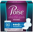 thumbnail image 1 of Poise Ultra Thin Pads with Wings, Moderate Absorbency, Regular (90 ct.), 1 of 6
