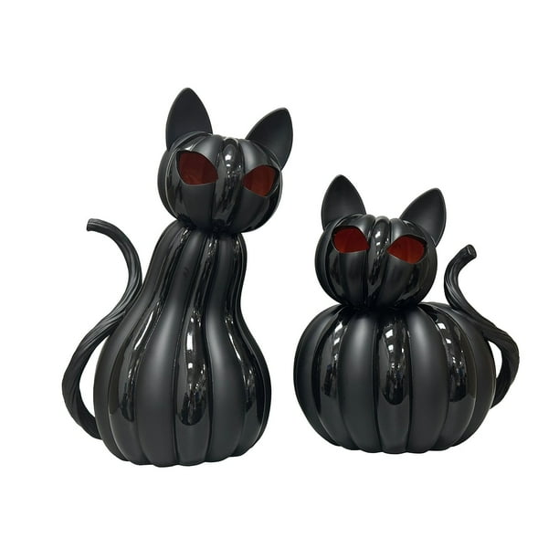 Member's Mark Pre-Lit Pumpkin Cats, Set of 2 - Samsclub.com