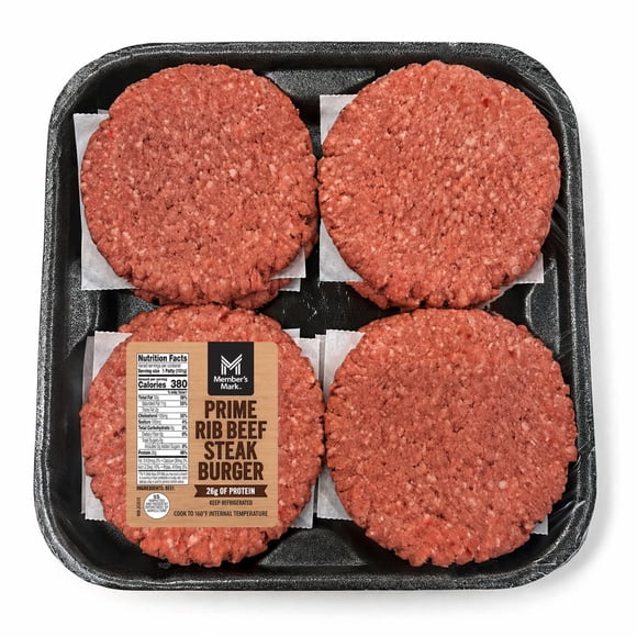 Member's Mark Prime Rib Ground Beef Patties, priced per pound