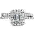 thumbnail image 3 of 0.95 CT. T.W. Baguette Cut Halo Diamond Ring in 14K Gold, 3 of 7