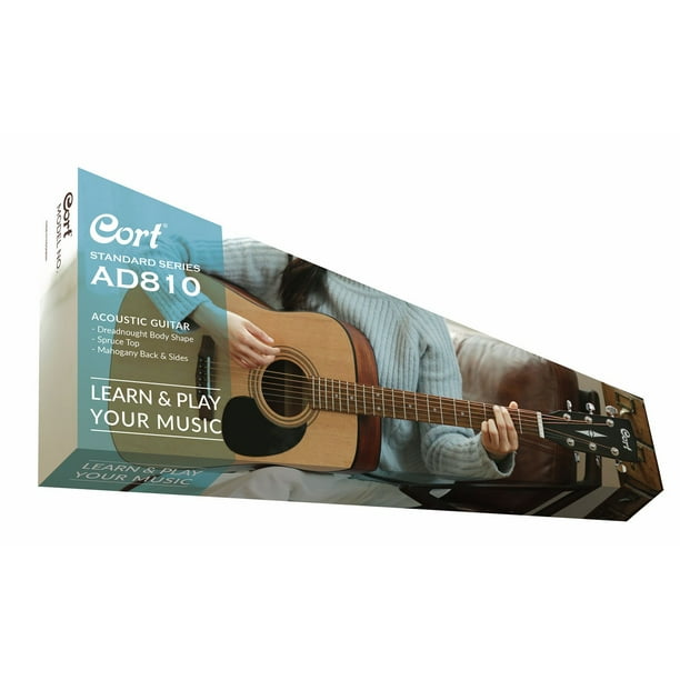 Cort AD810OP-A Standard Series Dreadnought Acoustic Guitar, Open