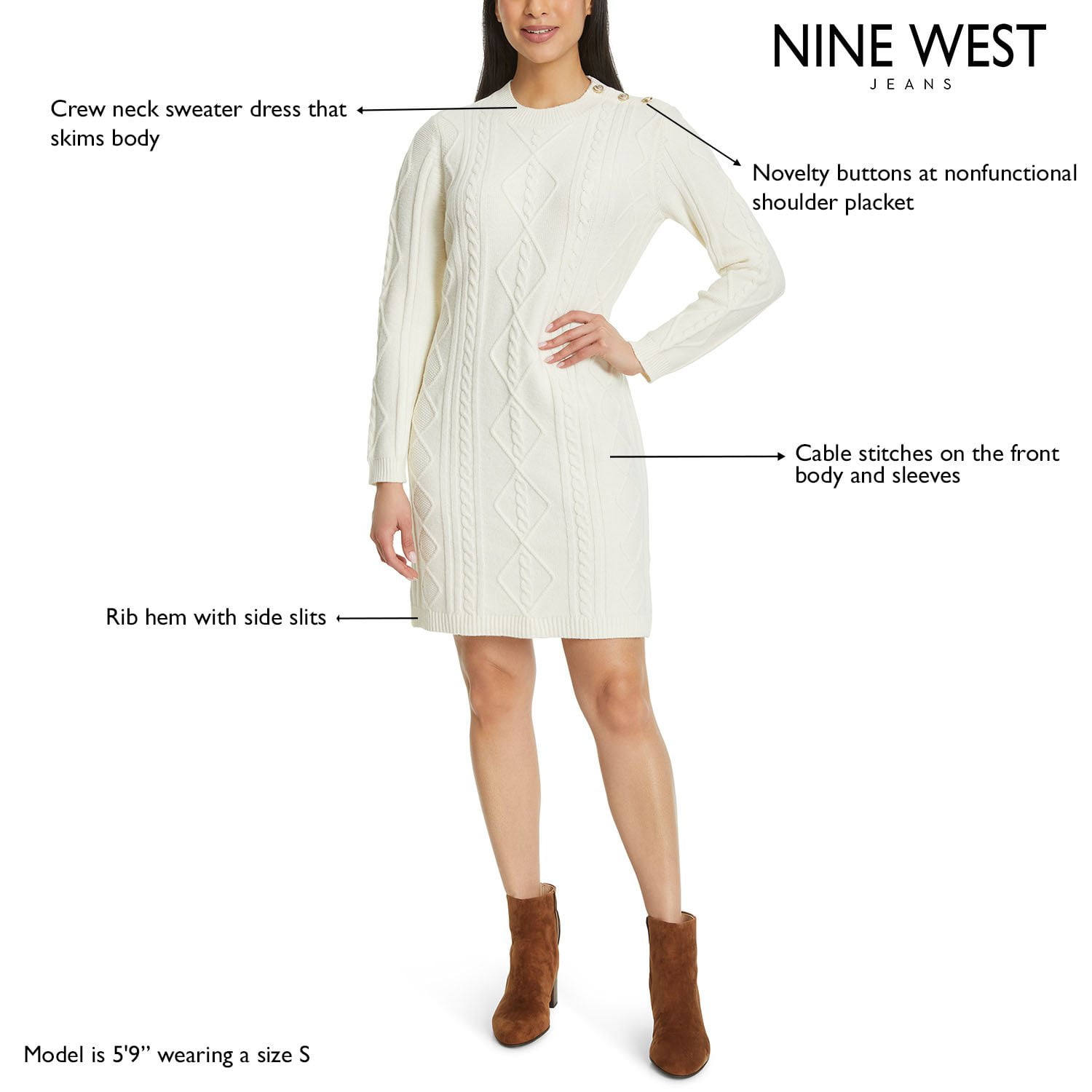 Nine West Women's Mini Sweater Dress