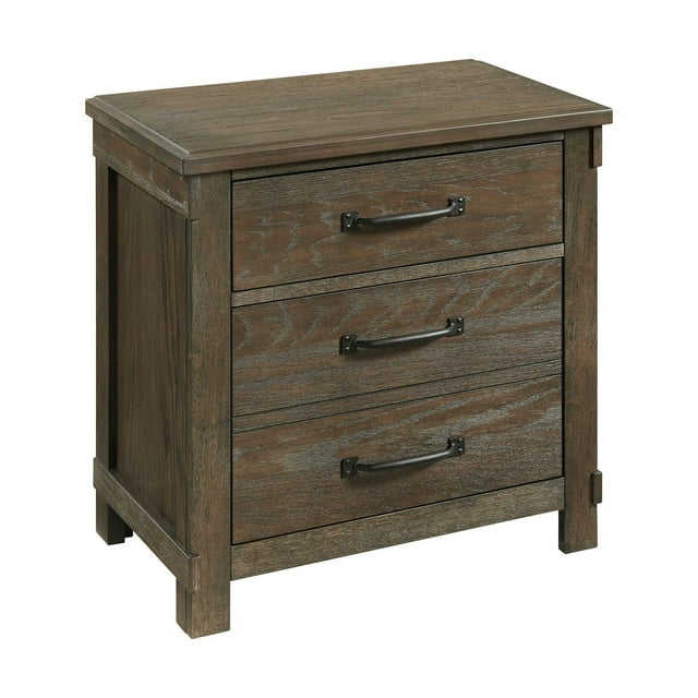 Society Den Jack 2-Drawer Nightstand with USB Ports, Walnut