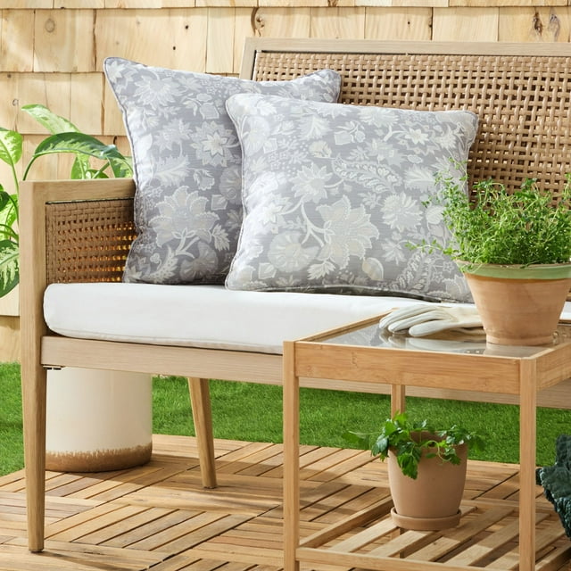 Martha Stewart Distressed Jacobean Indoor/Outdoor Decorative Pillow, Set of 2, Choose Size