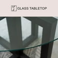 thumbnail image 3 of Sylvie Glass Top Dining Table with Wood Base, 3 of 6