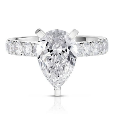 Lab Created Pear Cut Diamond Ring