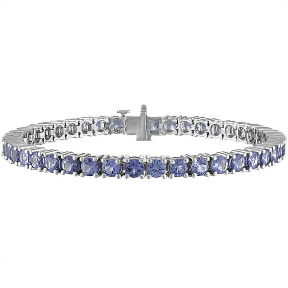 Tanzanite Tennis Bracelet in Sterling Silver