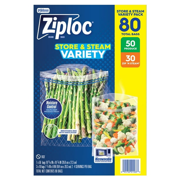 Ziploc Store & Steam Variety Pack, 80ct. - Samsclub.com