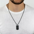 thumbnail image 6 of Men's Black Spinel Dog Tag Pendant Chain Necklace in Sterling Silver, 6 of 7