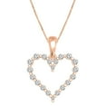 thumbnail image 1 of Diamond Heart Pendant in 14K Rose Gold, 1 of 8