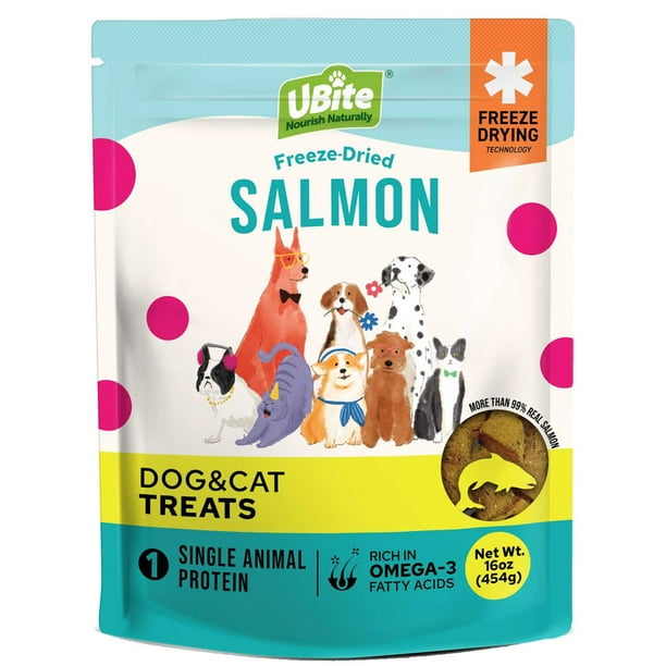UBite Adult Dog and Cat Salmon Freeze Dried Treats, 16 oz