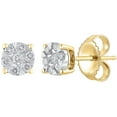 thumbnail image 2 of 0.23 CT. T.W. Round Cut Cluster Diamond Stud Earrings in 14K Gold, 2 of 5