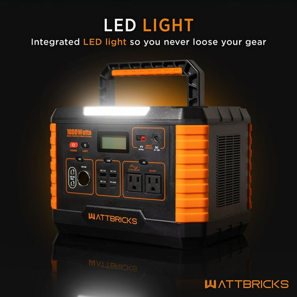 1,000 Watt Wattbricks Energy Inc. MP1000 Portable Power Station
