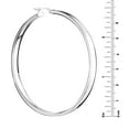 thumbnail image 5 of Wedding Band Style Hoop Earrings in Sterling Silver, 5 of 6