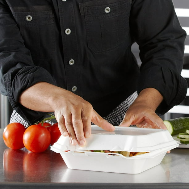 Hefty Supreme Foam Hinged Lid Container, 1-Compartment, 125 ct