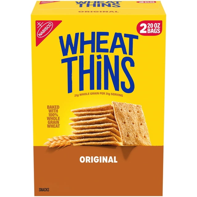 WHEAT THINS Original Snacks Whole Grain Wheat Crackers, 20 oz., 2pk.