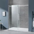thumbnail image 3 of OVE Decors Bel 70-3/16 - 72-3/16"W x 78-3/4"H Frameless Soft-Close Sliding Shower Door with Clear Glass, 3 of 12