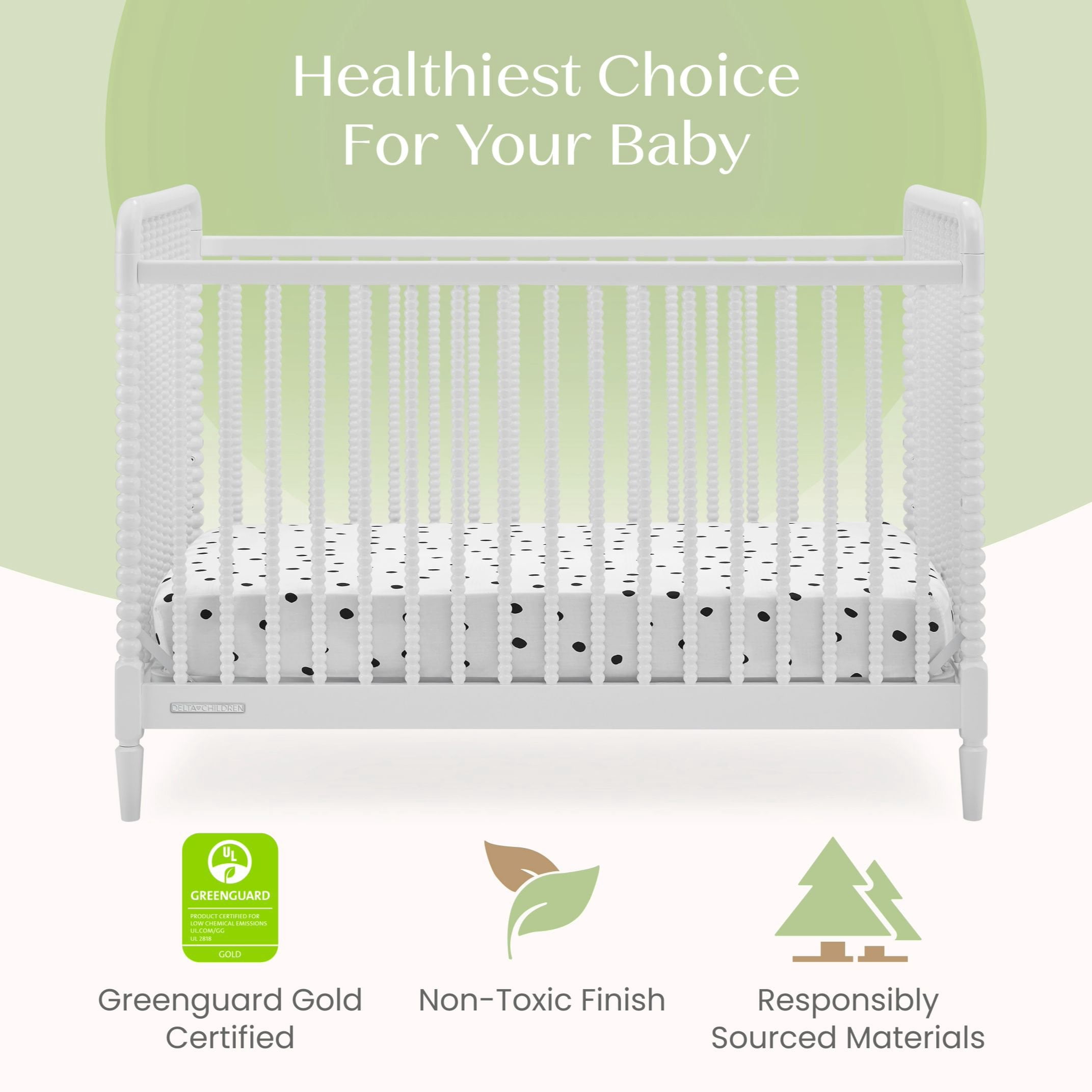 Delta Children Sawyer 4-in-1 Convertible Crib, Choose Color