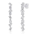 thumbnail image 2 of Lab White Sapphire Mixed Cut Dangle Earrings in Sterling Silver, 2 of 3