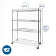 thumbnail image 2 of Seville Classics MEGA RACK 4-Tier NSF Steel Wire Shelving, 60" x 24" x 76" H, 2 of 17