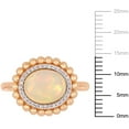 thumbnail image 3 of Ethiopian Blue Opal and Diamond Accent Double Halo Cocktail Ring in 14K Gold, 3 of 6