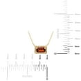 thumbnail image 4 of Baguette Cut Gemstone and 0.06 CT. T.W. Diamond Halo Pendant Necklace in 14K Gold, 4 of 5