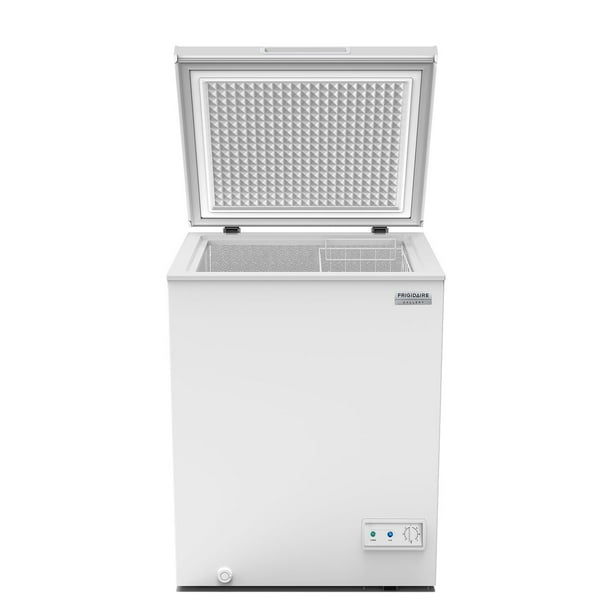 Frigidaire Gallery Chest Freezer, 5 Cu. Ft. Deep Freezer with Adjustable Thermostat, Easy Defrost Drain and Removable Wire Basket, White