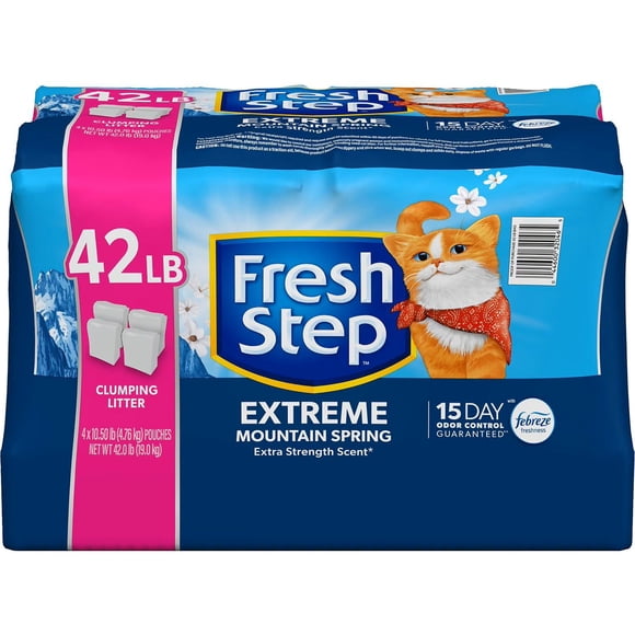 Fresh Step, Extreme Clumping Cat Litter with Febreze, Mountain Spring Scent, 42 lbs.