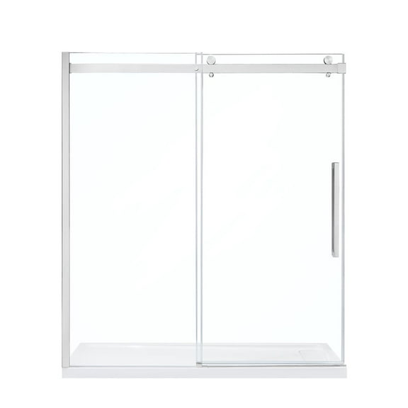 OVE Decors Bel 70-3/16 - 72-3/16"W x 78-3/4"H Frameless Soft-Close Sliding Shower Door with Clear Glass