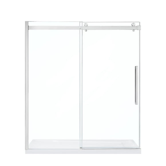 OVE Decors Bel 70-3/16 - 72-3/16"W x 78-3/4"H Frameless Soft-Close Sliding Shower Door with Clear Glass