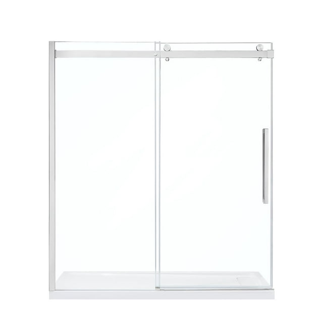 OVE Decors Bel 70-3/16 - 72-3/16"W x 78-3/4"H Frameless Soft-Close Sliding Shower Door with Clear Glass