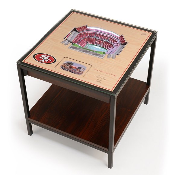 YouTheFan San Francisco 49ers Lighted Stadium End Table
