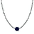 thumbnail image 1 of Lab Created Gemstone Tennis Necklace in Sterling Silver, 1 of 6