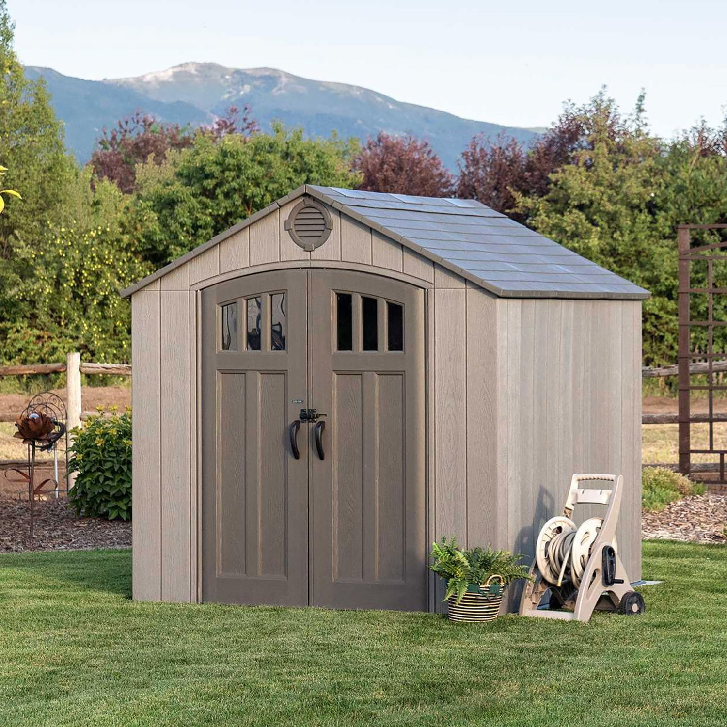 みむ　チャコールグレーS Lifetime 8'x 7.5' Outdoor Storage Shed - Samsclub.com