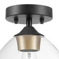 thumbnail image 4 of Globe Electric Harrow 1-Light Flush Mount in Matte Black with Vintage Light Bulb, 4 of 9